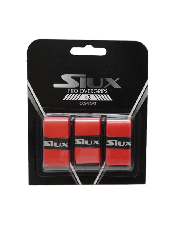 Blister Overgrips Siux Pro X3 Rojo Liso