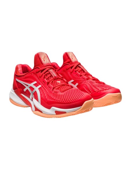 Asics Court Ff 3 Novak Clay Rouge Blanc 1041A364 961 |ASICS |Chaussures de padel ASICS