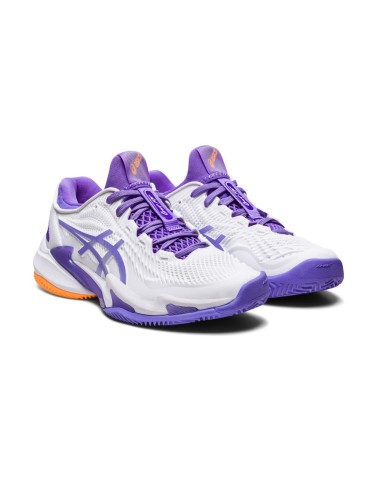 Asics Court Ff 3 Clay Bianco Blu Donna 1042A221 102 |ASICS |Scarpe da padel ASICS