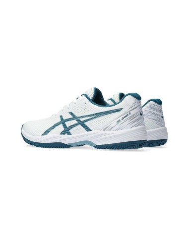 Asics Gel-Game 9 Clay Oc White Turquoise 1041A358 102 |ASICS |ASICS padel shoes