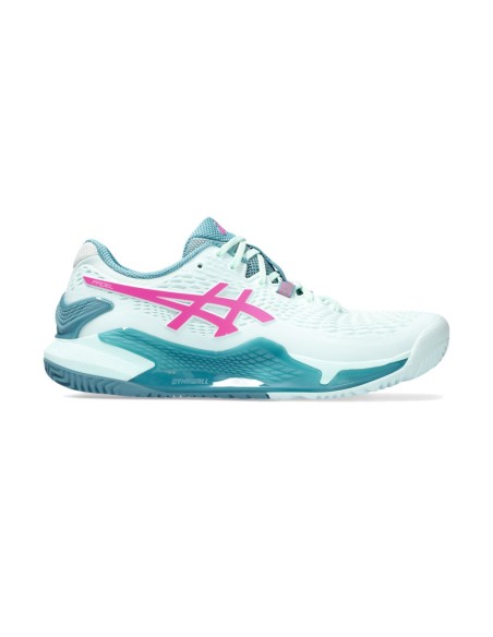 Asics Gel-Resolution 9 Padel Blanc Turquoise Femme 1042A245 400 |ASICS |Chaussures de padel ASICS