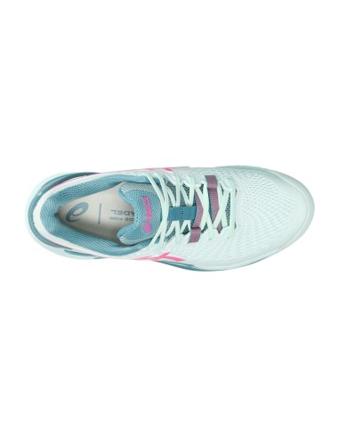 Asics Gel-Resolution 9 Padel Blanc Turquoise Femme 1042A245 400 |ASICS |Chaussures de padel ASICS