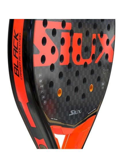 Siux Black Carbon Revolution 2 Naranja |SIUX |Palas de pádel SIUX
