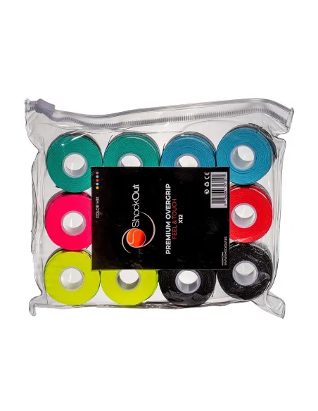 Bolsa Shockout X12 Overgrips Premium Multicolor Liso |ShockOut Padel |Complementos pádel