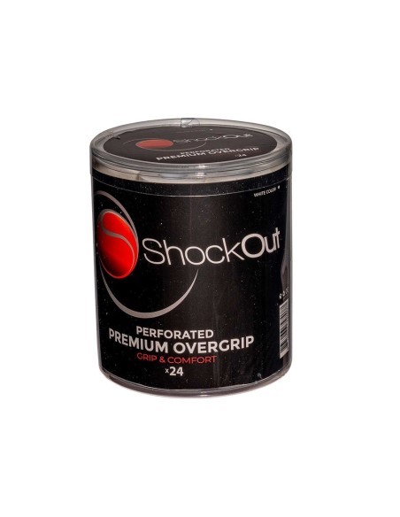 Surgrips pour batterie Shockout X24, blancs perforés, de qualité supérieure |ShockOut Padel |Surgrips Surgrips pour batterie Shockout X24, blancs perforés, de qualité supérieure |ShockOut Padel |Surgrips