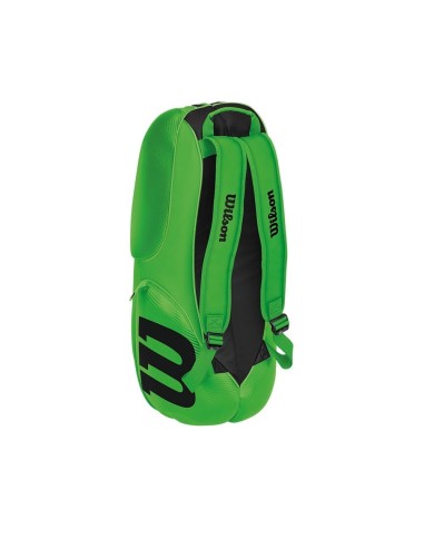 Borsa per racchette Wilson Mini Vancouver 6pz verde nero Wrz645706 |WILSON |Borsoni da padel