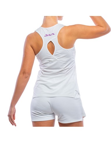 T-shirt senza spalline da donna Siux Jacquard Bianca |SIUX |Abbigliamento da padel SIUX