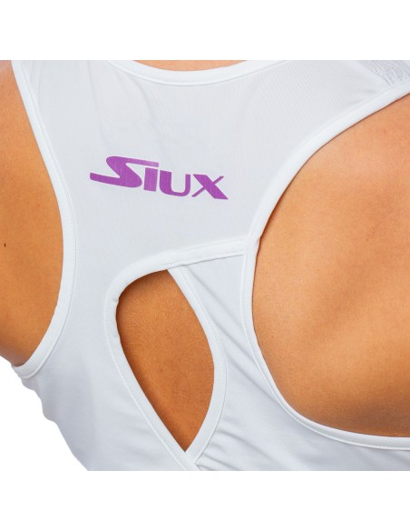 T-shirt Sans Épaule Femme Siux Jacquard Blanc |SIUX |Vêtements de padel SIUX