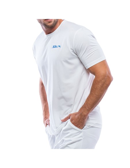 T-shirt blanc Siux Jacquard homme |SIUX |Vêtements de padel SIUX
