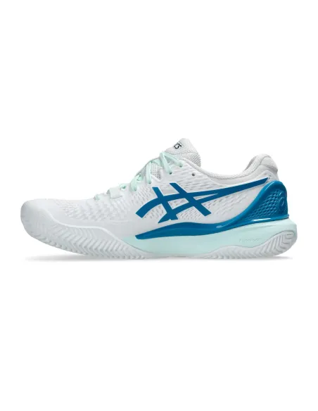 Asics Gel Resolution 9 Clay 1042A224 Azul Verdáceo Mulher |ASICS |Sapatilhas de padel