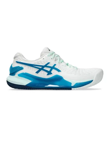 Asics Gel Resolution 9 Clay 1042A224 Verde Blu Donna |ASICS |Scarpe da padel