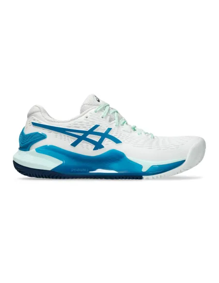 Asics Gel Resolution 9 Clay 1042A224 Bleu Vert Femme |ASICS |Chaussures de padel