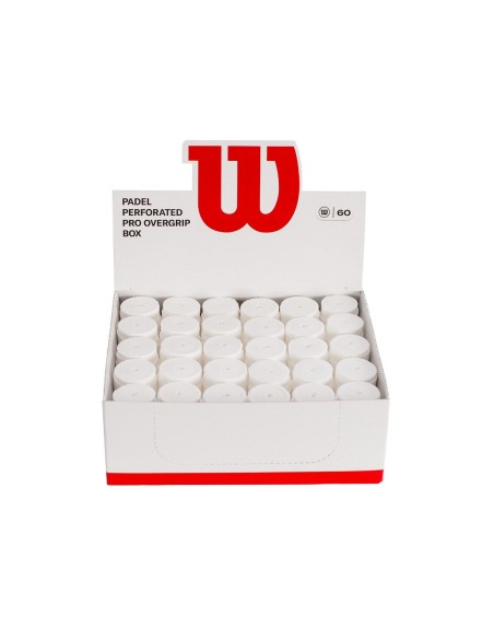 Scatola 60 Pz Overgrip Wilson Pro Padel Forato Bianco |WILSON |Accessori per padel