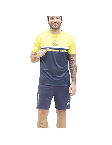 Camiseta Vibor-A Advanced Pro Marino Amarillo |VIBOR-A |Ropa pádel VIBOR-A