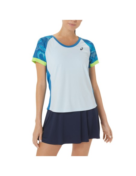 Maglietta da donna Asics Court Graphic Ss Top |ASICS |Abbigliamento da padel ASICS
