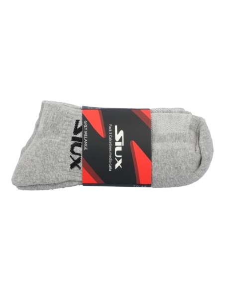 Pack 3 Socks Siux Gray Dhaka Mid-Calf |SIUX |SIUX padel clothing
