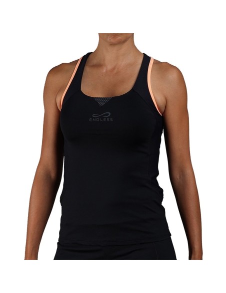 Camiseta Endless Starlett 30200 Black Salmon Mujer |ENDLESS |Abbigliamento da padel ENDLESS