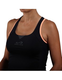 Camiseta Endless Starlett 30200 Black Salmon Mujer |ENDLESS |Abbigliamento da padel ENDLESS 2
