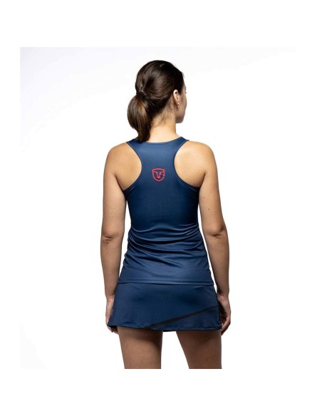 T-Shirt Vairo Sem Mangas Club Mulher Azul Escuro |VAIRO |Roupa de padel