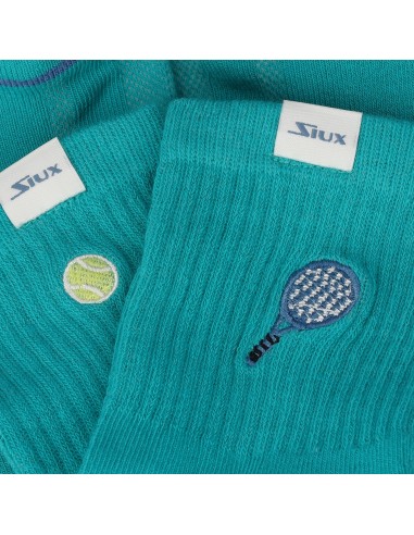 Confezione da 2 calzini Siux Icon a metà polpaccio Bianco/Verde |SIUX |Abbigliamento da padel SIUX