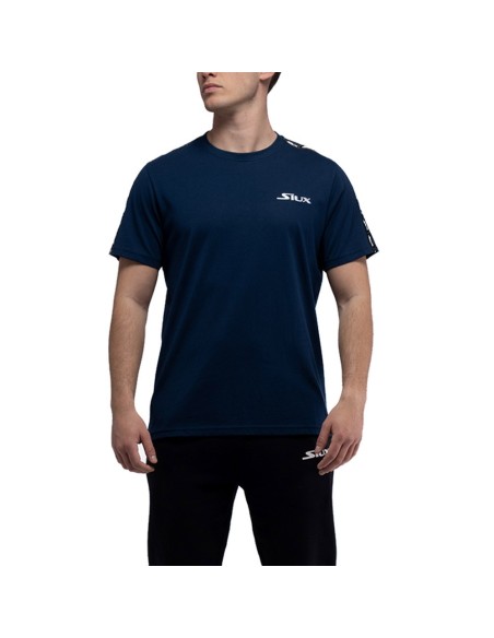 T shirt Siux Cotton Dash Bianca Nera Abbigliamento da padel SIUX