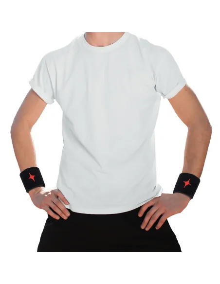 Blister (2 Pz.) Polsino Starvie Nero Star Rosso |STAR VIE |Accessori per padel Blister (2 Pz.) Polsino Starvie Nero Star Rosso |STAR VIE |Accessori per padel
