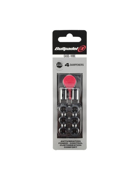 Blister (4 Pcs) Vibration Dampener Ease Vibe Bullpadel 005 Black |BULLPADEL |Paddle accessories Blister (4 Pcs) Vibration Dampener Ease Vibe Bullpadel 005 Black |BULLPADEL |Paddle accessories
