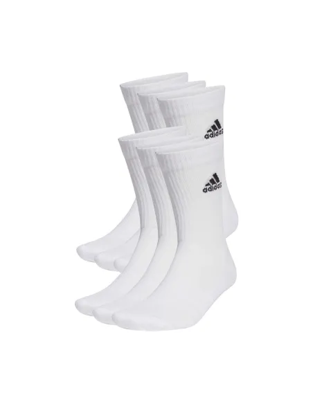 Pack Of 3 Pairs Socks Adidas Cushion Sportwear Crew White |ADIDAS |Padel clothing Pack Of 3 Pairs Socks Adidas Cushion Sportwear Crew White |ADIDAS |Padel clothing