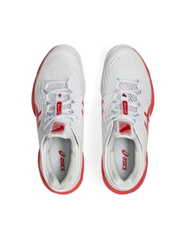 Asics Court Ff 3 Novak Clay 1041A521-966 Blanc Rouge |ASICS |Chaussures de padel