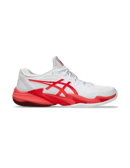 Asics Court Ff 3 Novak Clay 1041A521-966 Branco Vermelho |ASICS |Sapatilhas de padel Asics Court Ff 3 Novak Clay 1041A521-966 Branco Vermelho |ASICS |Sapatilhas de padel