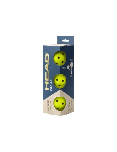 Caixa com 12 latas com 3 bolas de pickleball Head Pro 40 |HEAD |Caixas