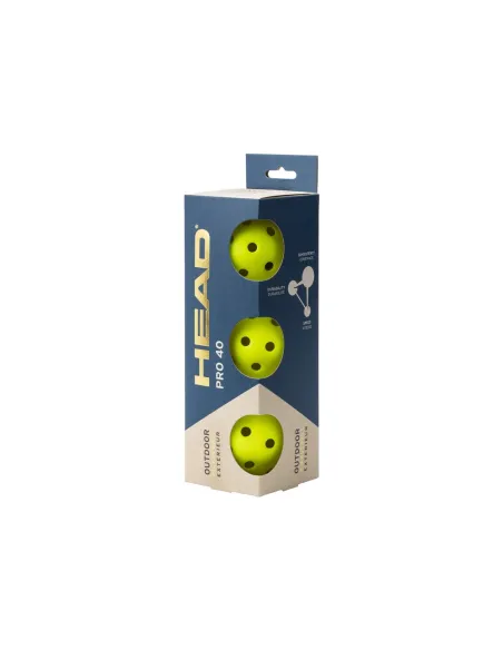 Caixa com 12 latas com 3 bolas de pickleball Head Pro 40 |HEAD |Caixas