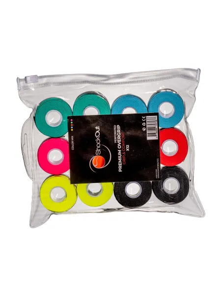 Borsa Shockout x12 Overgrip Premium Multicolore Perforato |ShockOut Padel |Accessori per padel