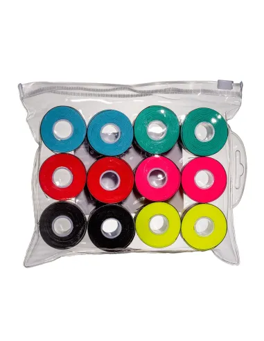 Shockout Bag x12 Overgrips Premium Multicolor Perforated |ShockOut Padel |Paddle accessories