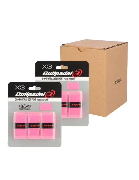 Caja 12 Uds - Blister (3 Uds) Overgrip Bullpadel Rosa |BULLPADEL |Complementos pádel Caja 12 Uds - Blister (3 Uds) Overgrip Bullpadel Rosa |BULLPADEL |Complementos pádel