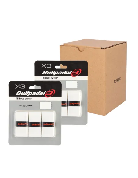 Caja 12 Uds - Blister (3 Uds) Overgrip Bullpadel Blanco |BULLPADEL |Complementos pádel