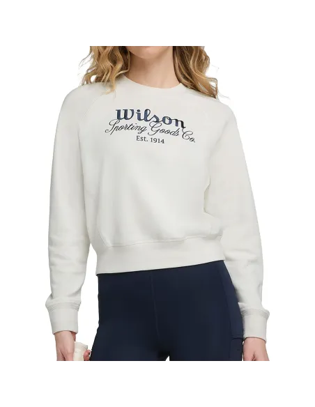 Sudadera Wilson Sideline Crew Sandrift Mujer |WILSON |Vêtements de padel