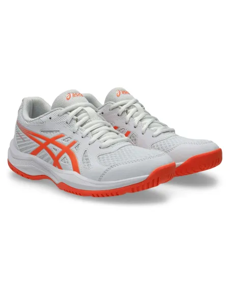 Asics Upcourt 6 Blanc Orange Femme 1072A107 |ASICS |Chaussures de padel Asics Upcourt 6 Blanc Orange Femme 1072A107 |ASICS |Chaussures de padel
