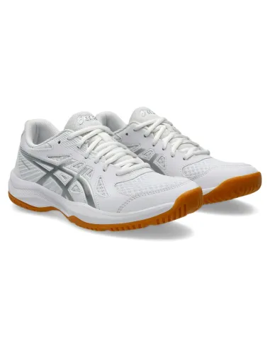 Asics Upcourt 6 Branco Mulher 1072A107 |ASICS |Sapatilhas de padel
