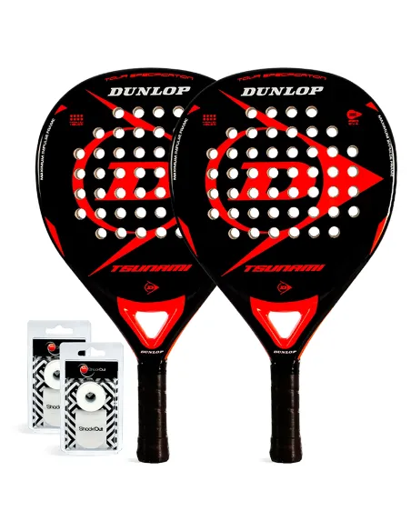 Duo Pack Dunlop Tsunami Red |DUNLOP |Padel packs
