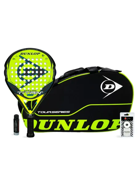 Dunlop Titan Yellow Blue 2 Pack + Tours Series Yellow Racquet Bag |DUNLOP |Padel packs