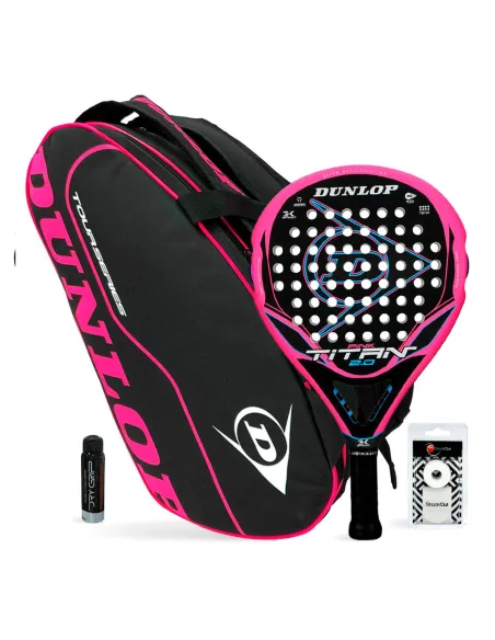 Pack de 2 raquettes Dunlop Titan Pink + sac de padel Tour Series Pink |DUNLOP |Packs de padel