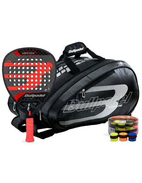 Pack Bullpadel Vertex 04 24, Borsone Bullpadel Avant E Cubo 24 Overgrips |BULLPADEL |Pacchetti da paddle