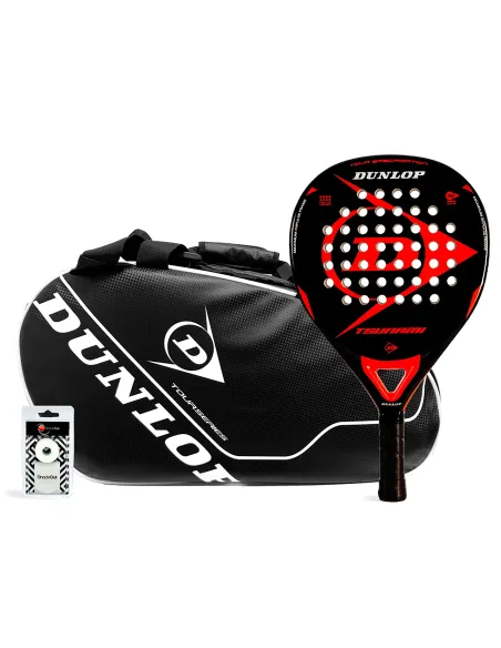 Pack Dunlop Tsunami Red Intro Carbon Negro |DUNLOP |Packs pádel