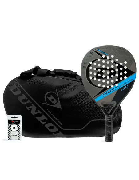 Pack Dunlop Impact Carbon Blue Intro Carbon Black |DUNLOP |Padel packs Pack Dunlop Impact Carbon Blue Intro Carbon Black |DUNLOP |Padel packs