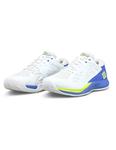 Wilson Rush Pro Ace Branco/Azul/Amarelo |WILSON |Sapatilhas de padel