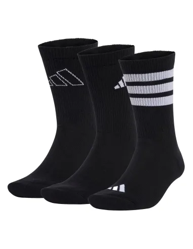 Pack De 3 Meias Adidas Logo Unissex Preto |ADIDAS |Roupa de padel
