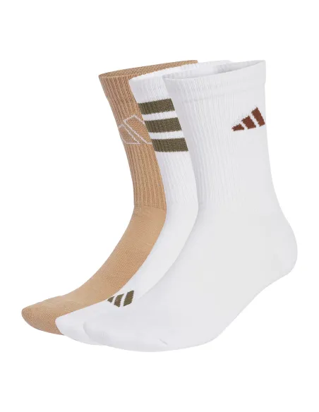 Pack De 3 Calcetines Adidas Logo Unisex Blanco |ADIDAS |Ropa de pádel