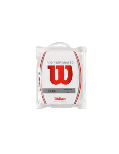 Pacote com 12 unidades de Wilson Pro Perforated White Overgrips