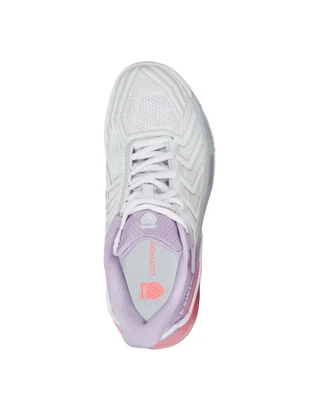 Kswiss Ultra Shot 4 Clay 94438182 Blanc Violet Femme |K SWISS |Chaussures de padel Kswiss Ultra Shot 4 Clay 94438182 Blanc Violet Femme |K SWISS |Chaussures de padel